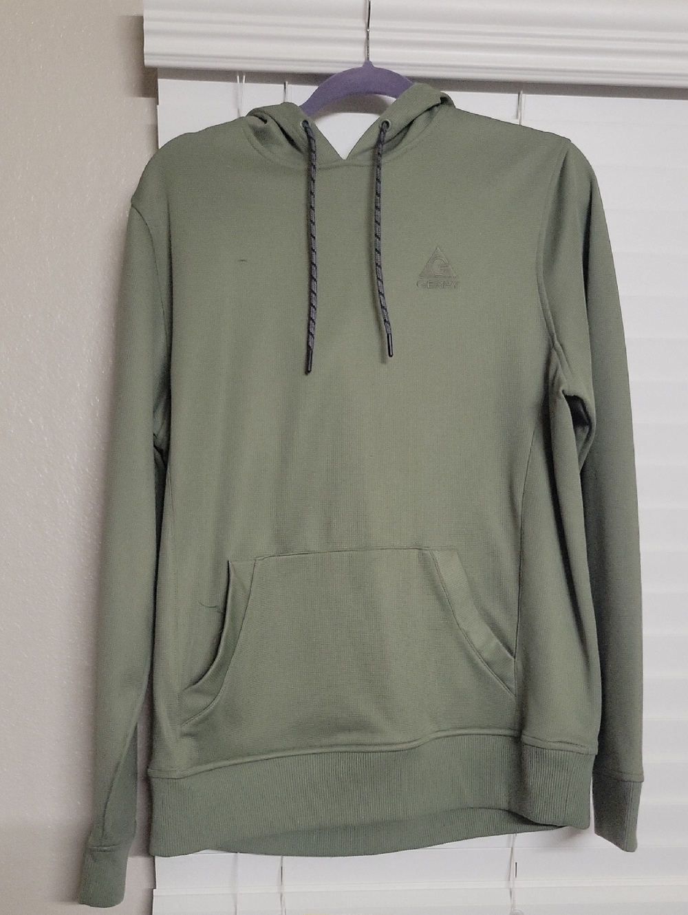Men's Olive Green Hooded Pullover Sweatshirt